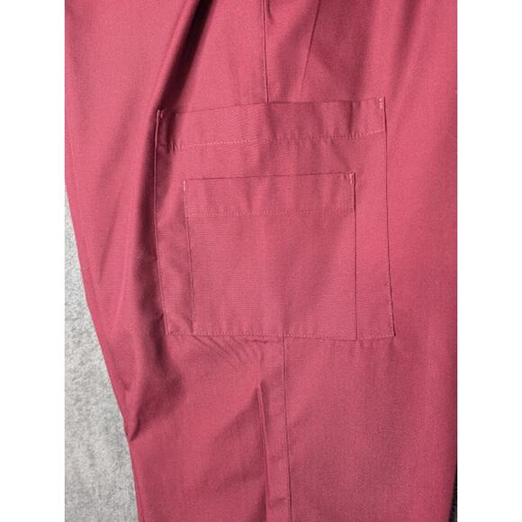 DAGACCI unisex cargo scrub pants XL Burgundy drawstring NWOT - Picture 4 of 8